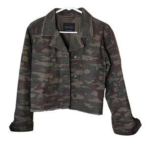 Sanctuary Jacket Womens Small Camo Cropped Button Up